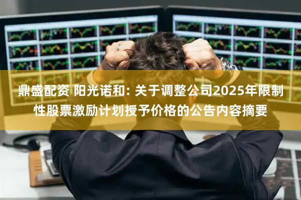 鼎盛配资 阳光诺和: 关于调整公司2025年限制性股票激励计划授予价格的公告内容摘要
