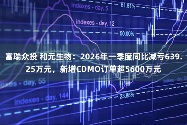 富瑞众投 和元生物：2026年一季度同比减亏639.25万元，新增CDMO订单超5600万元